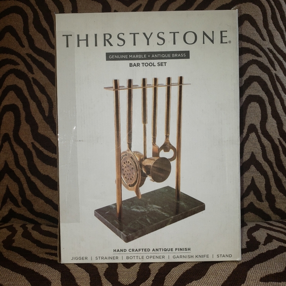 Thirstystone Other - Brand New ThirstyStone Antique Brass Bar Tool Set